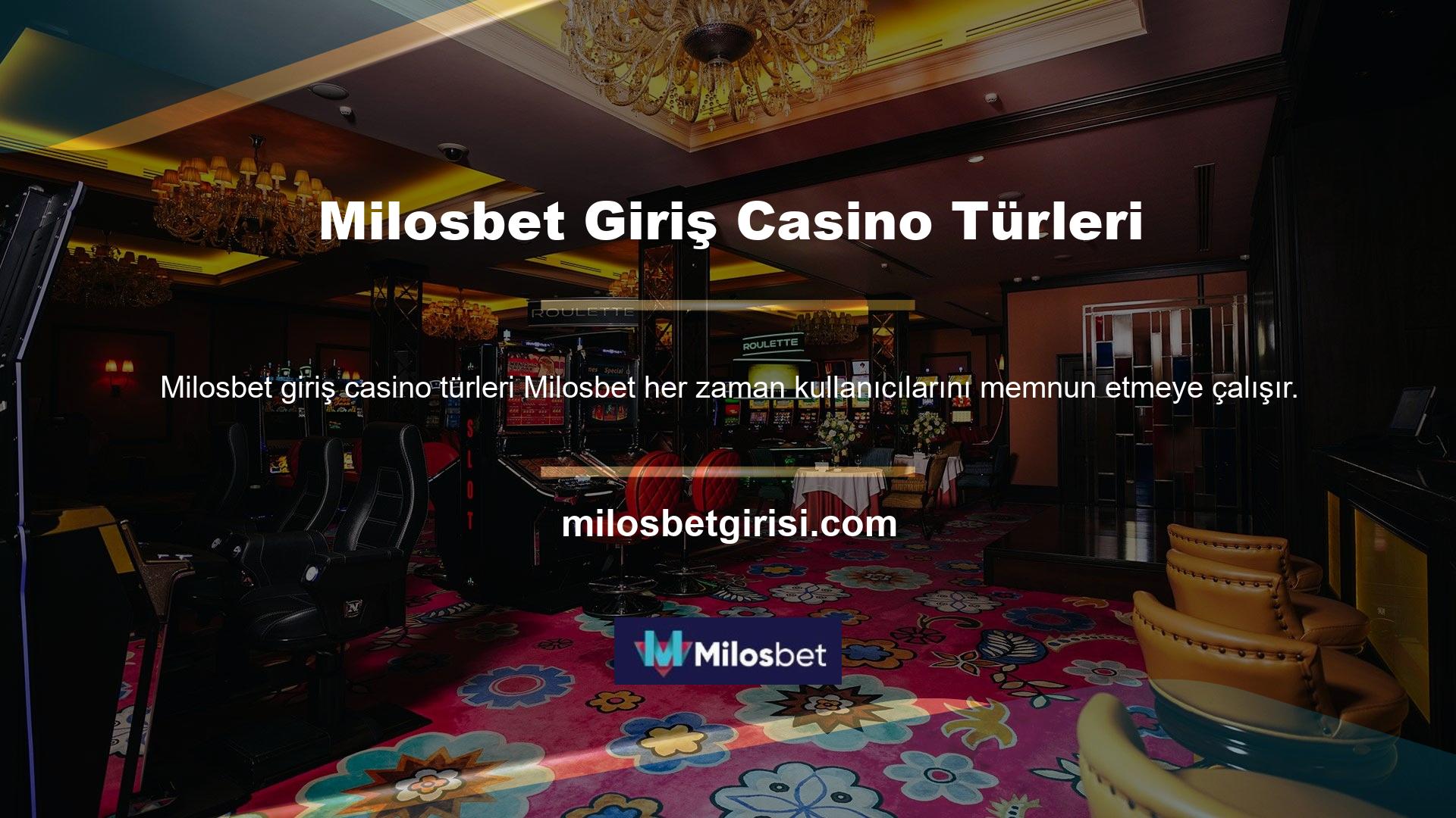 Milosbet casino bölümünde birçok oyuna bahis yapabilirsiniz